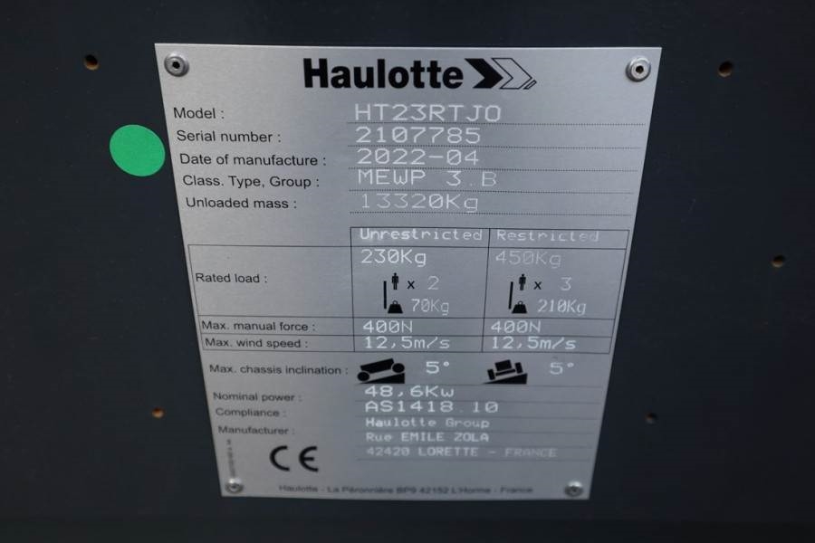Haulotte HT23RTJ O Valid Inspection, *Guarantee! Diesel, 4x 2022 HAULOTTE - HT23RTJ O - 61030 HT23RTJ O Valid Inspection, ...