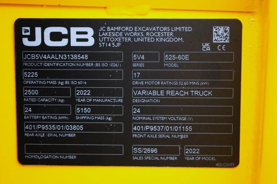 JCB 525-60E Valid inspection, *Guarantee! Fully Electr 2022 JCB - 525-60E - 63189 525-60E Valid inspection, *Guarantee! Fu...