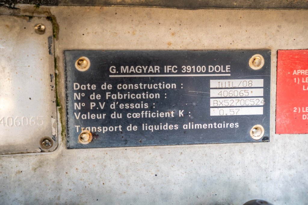MAGYAR CITERNE HYDROLIQUE MONO-CUVE + 26.000 L 2008 E63453 Magyar CITERNE HYDROLIQUE MONO-CUVE + 26.000 L 2008 1 image 13