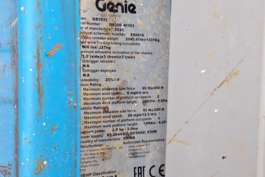 Genie GS1932 E-Drive Several In Stock, 8m Working Height 2021 GENIE - GS1932 E-Drive - 63750 GS1932 E-Drive Several In Sto...