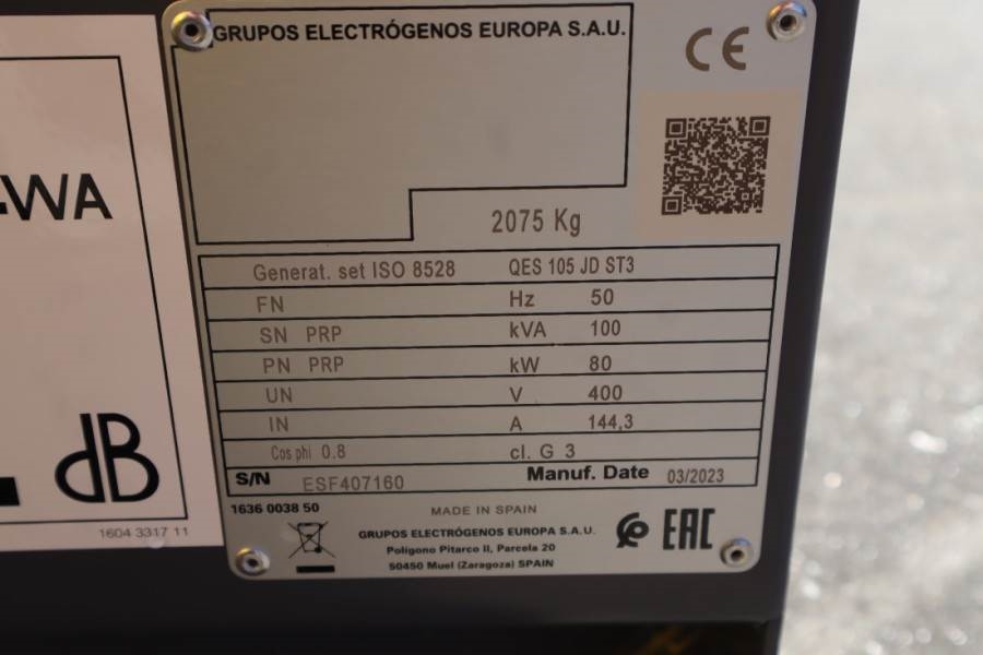 Atlas Copco QES 105 JD ST3 Valid inspection, *Guarantee! Diese 2023 ATLAS COPCO - QES 105 JD ST3 - 61560 QES 105 JD ST3 Va...