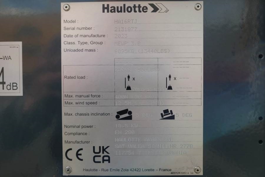 Haulotte HA16RTJ Valid Inspection, *Guarantee! Diesel, 4x4 2023 HAULOTTE - HA16RTJ - 61700 HA16RTJ Valid Inspection, *Guar...