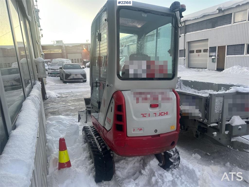 Takeuchi TB216 mini digger w/ 3 buckets. See hours! WATCH V 2013 22166 TB216 mini digger w/ 3 buckets. See hours! WATCH V ...