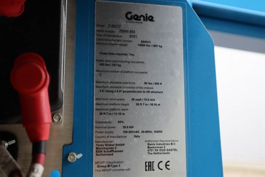 Genie Z60/37FE Valid Inspection, *Guarantee! Hybrid, 4x4 2021 GENIE - Z60/37FE - 62877 Z60/37FE Valid Inspection, *Guarant...