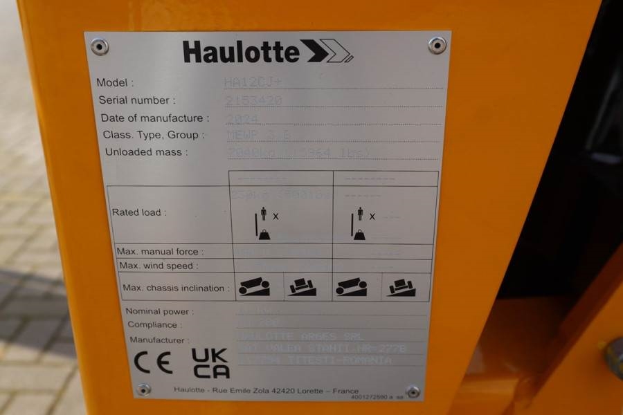 Haulotte HA12CJ+ Valid inspection, *Guarantee! Electric, 12 2024 HAULOTTE - HA12CJ+ - 63056 HA12CJ+ Valid inspection, *Gua...