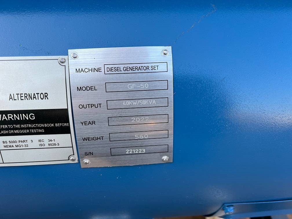 Ricardo 50kva (40kw) generator 3 phase 50hz 400v unused 2022 5009a Ricardo 50kva (40kw) generator 3 phase 50hz 400v unused...