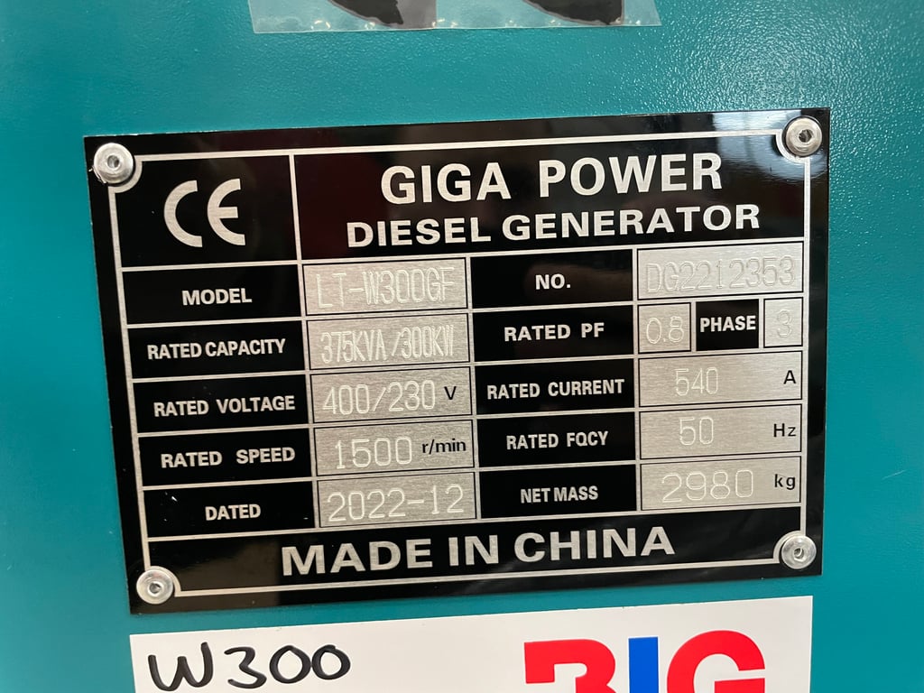 Giga power LT-W300GF 375 kVA silent generator 2022 00031775 Giga power LT-W300GF 375 kVA silent generator 2022 1 image 11