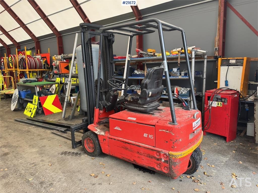 Linde E16 EL Truck w/extensions. 1996 21672 E16 EL Truck w/extensions. 1996 1 Forklift image 3