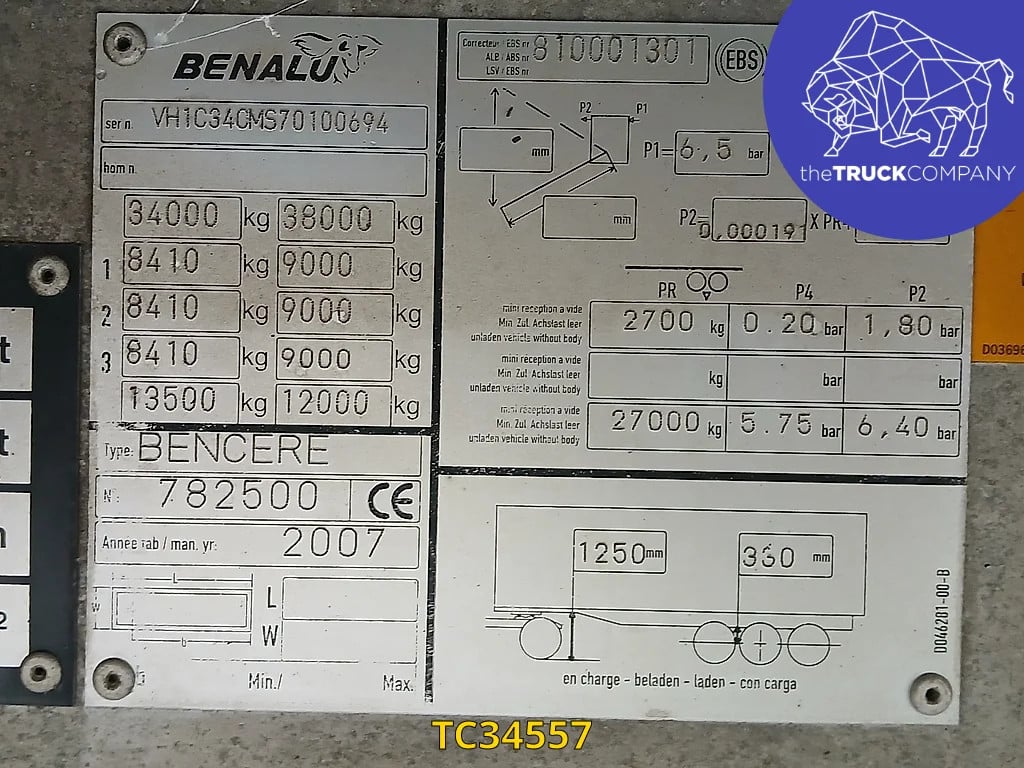 Benalu c34cms01 Tipper 2007 TC34557 Benalu c34cms01 2007 1 Tipper trucks image 12