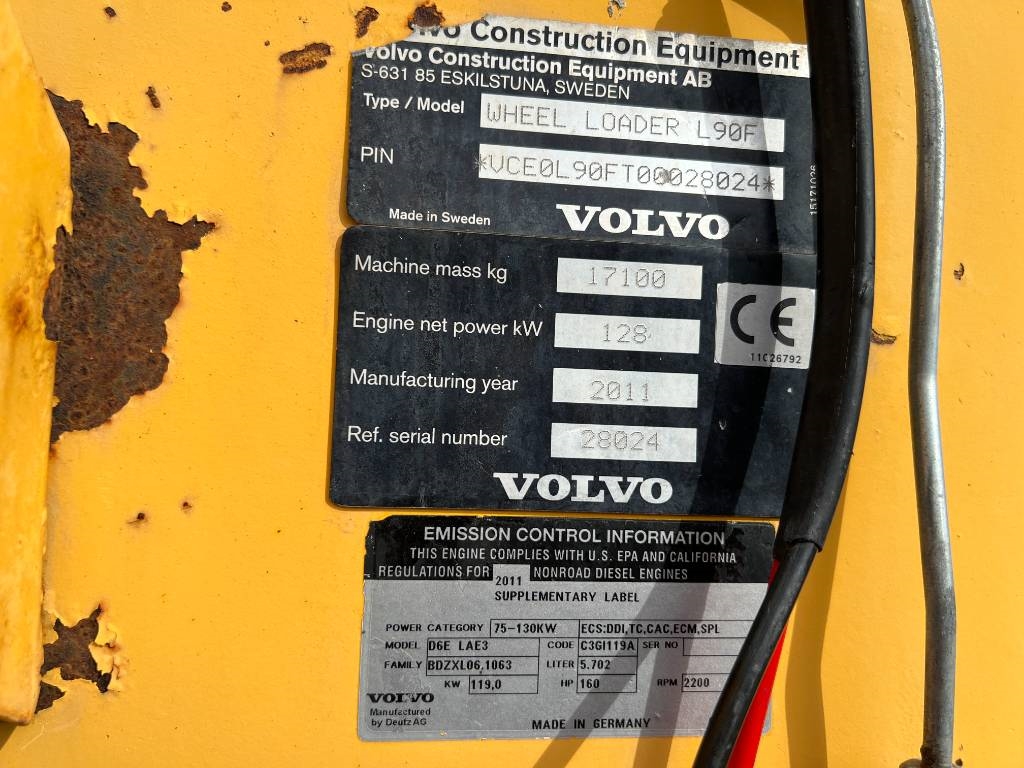 Volvo L90F 2011 208583 L90F 2011 1 Wheel Loaders image 10