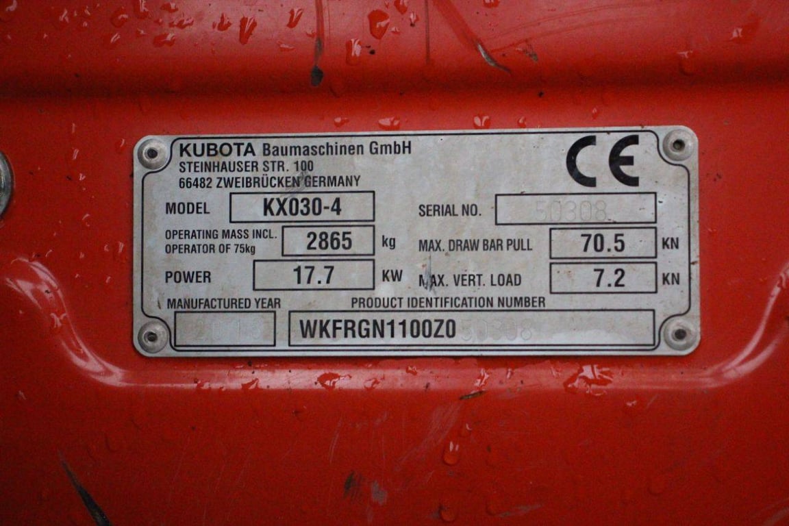 Crawler excavator Kubota KX030-4 Diesel 17.7kW 2018 2018 KX030-4 2018 1 Crawler Excavators image 15