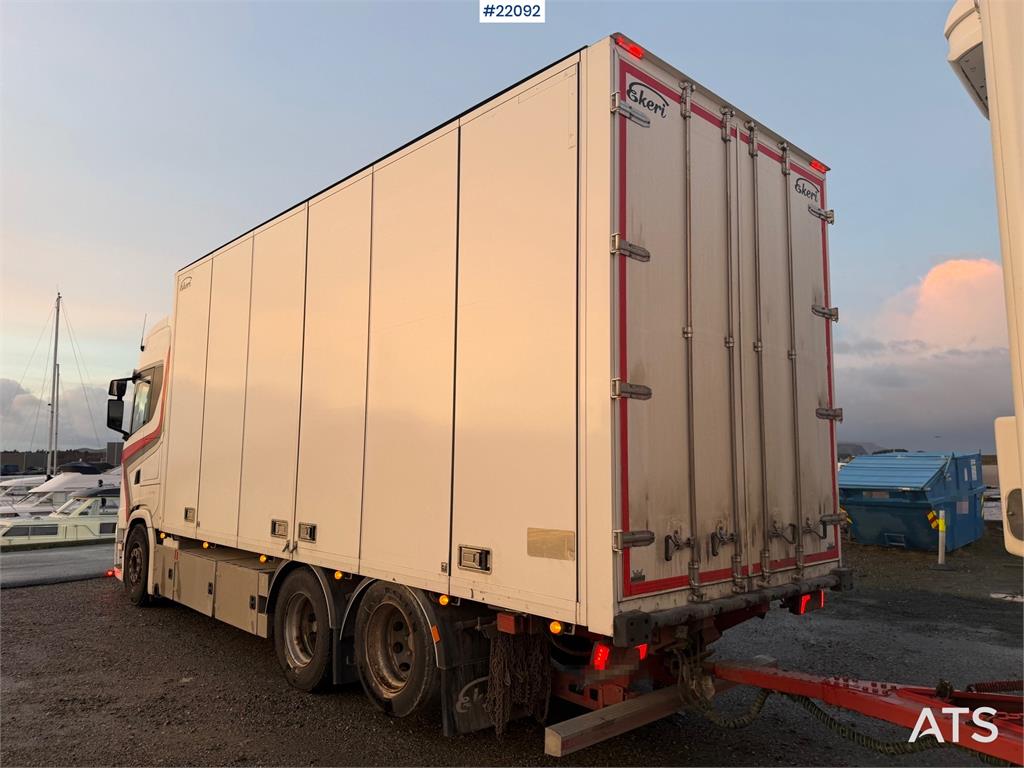 Scania S650 6x2 box truck w/ Ekeri 4 axle box trailer w/ 2018 22092 S650 6x2 box truck w/ Ekeri 4 axle box trailer w/ 2018...