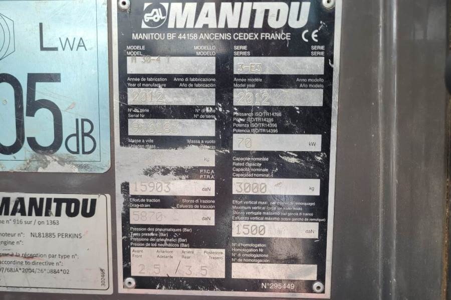 Manitou M30-4 Valid Inspection, *Guarantee, Diesel, 4x4 Dr 2012 MANITOU - M30-4 - 61481 M30-4 Valid Inspection, *Guarantee...