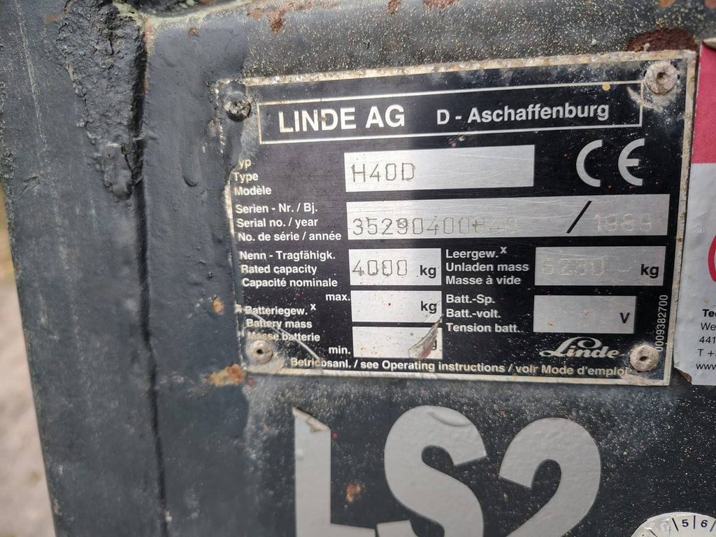 Forklift Linde H40D Diesel 4000kg H40D 1 Forklift image 13