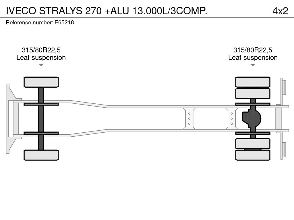IVECO STRALYS 270 +ALU 13.000L/3COMP. 2004 E65218 STRALYS 270 +ALU 13.000L/3COMP. 2004 1 image 8