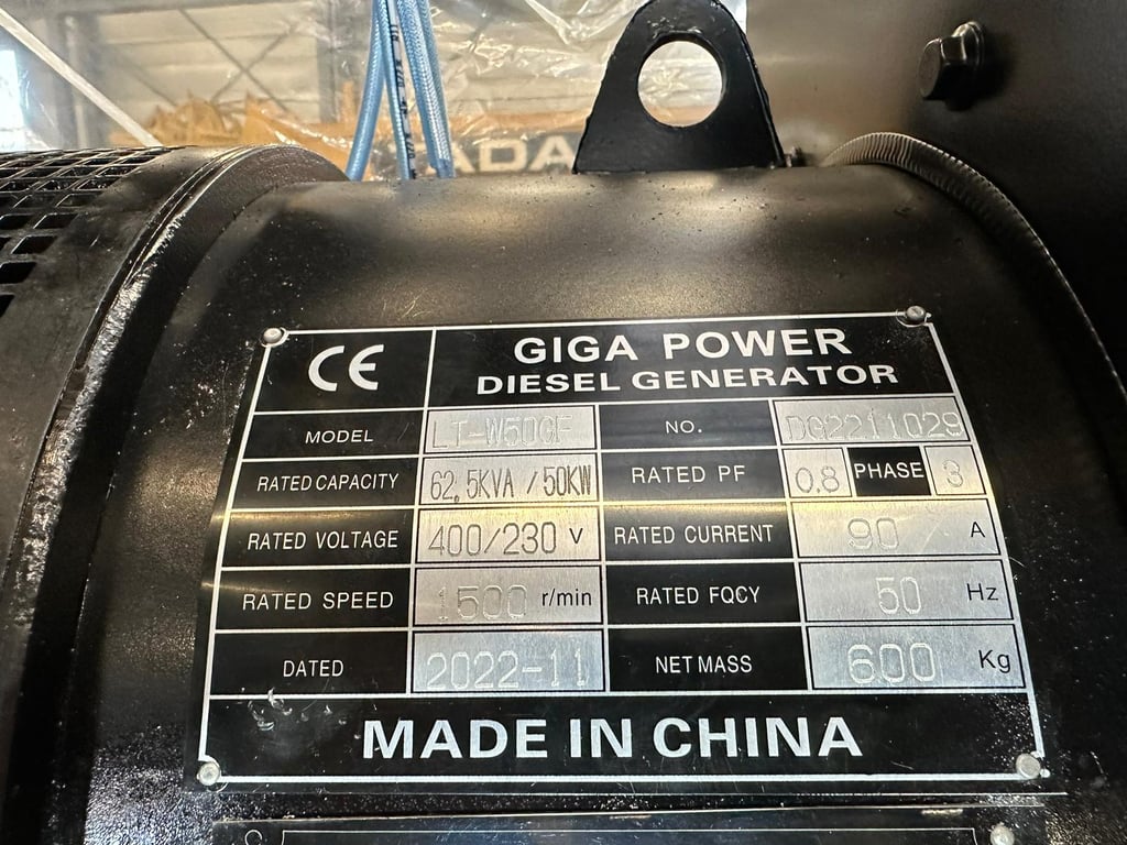 Giga power LT-W50-GF 62.5 kVA Open generator 2022 00031657 Giga power LT-W50-GF 62.5 kVA Open generator 2022 0 image 14