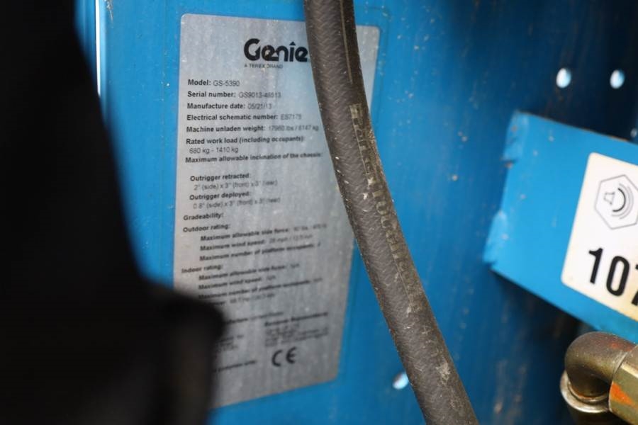 Genie GS5390 Diesel, 4x4 Drive, 18.15m Working Height, 6 2013 GENIE - GS5390 - 90002 GS5390 Diesel, 4x4 Drive, 18.15m Work...