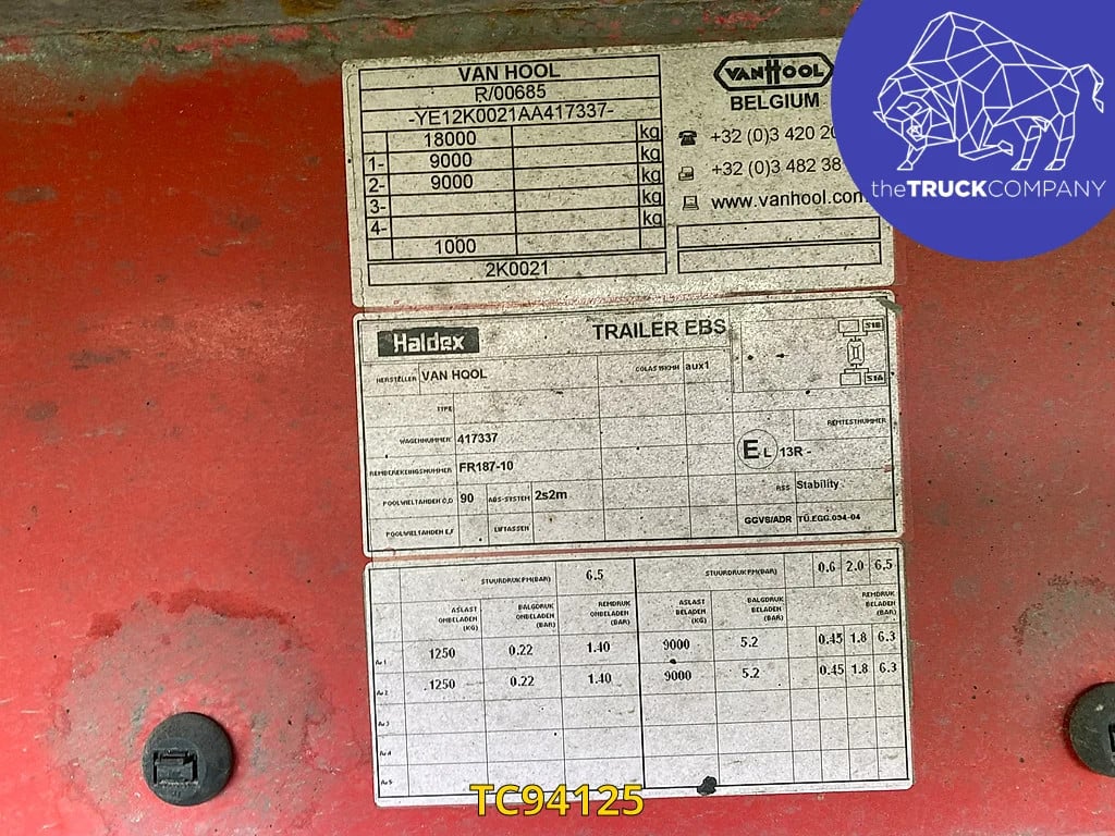 Vanhool Frigo 2012 TC94125 Van Hool 2012 1 image 4