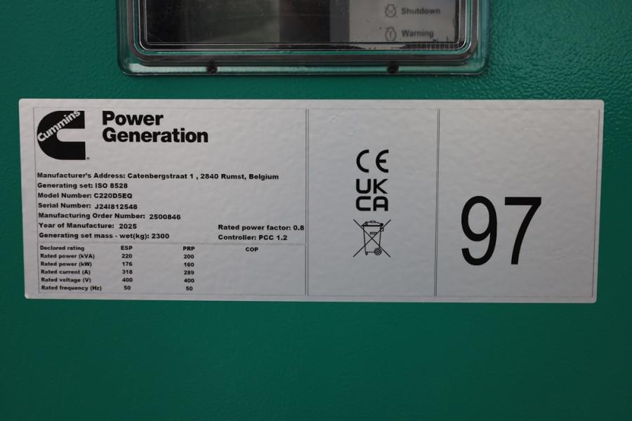 Cummins C220D5EQ Declaration of Conformity, Diesel, 220kVA 2025 CUMMINS - C220D5EQ - 63606 C220D5EQ Declaration of Conform...
