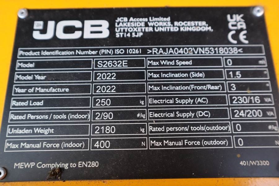 JCB S2632E Valid inspection, *Guarantee! New And Avail 2022 JCB - S2632E - 61643 S2632E Valid inspection, *Guarantee! New ...