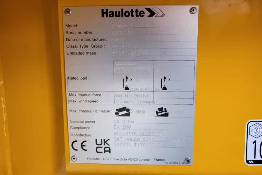 Haulotte Compact 12DX Valid Inspection, *Guarantee! Diesel, 2023 HAULOTTE - Compact 12DX - 61601 Compact 12DX Valid Inspec...