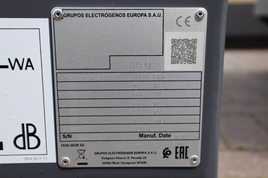 Atlas Copco QES 105 JD S3A ESF Valid inspection, *Guarantee! D 2023 ATLAS COPCO - QES 105 JD S3A ESF - 62236 QES 105 JD S3...