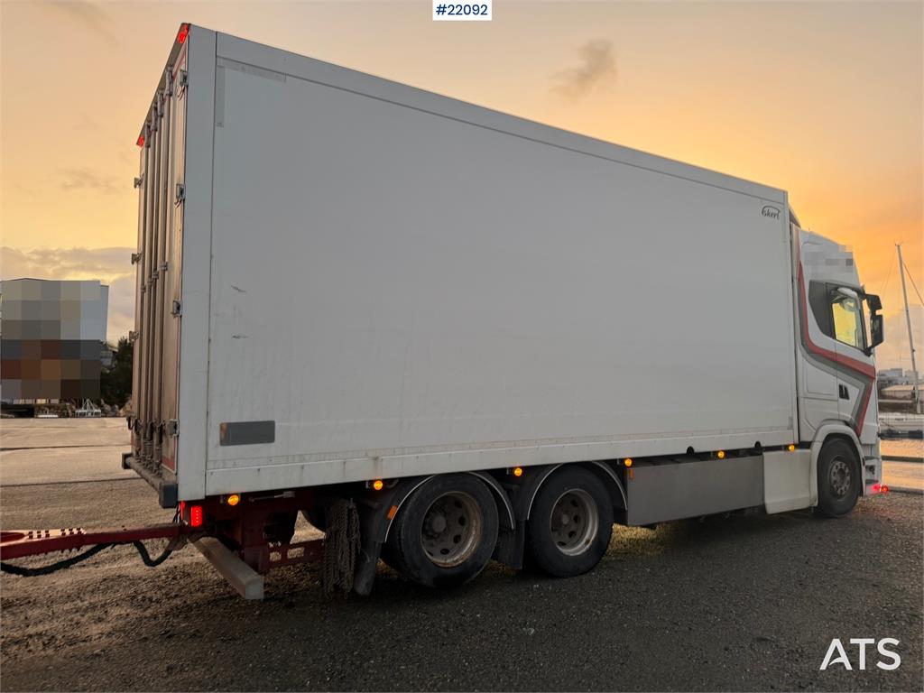 Scania S650 6x2 box truck w/ Ekeri 4 axle box trailer w/ 2018 22092 S650 6x2 box truck w/ Ekeri 4 axle box trailer w/ 2018...