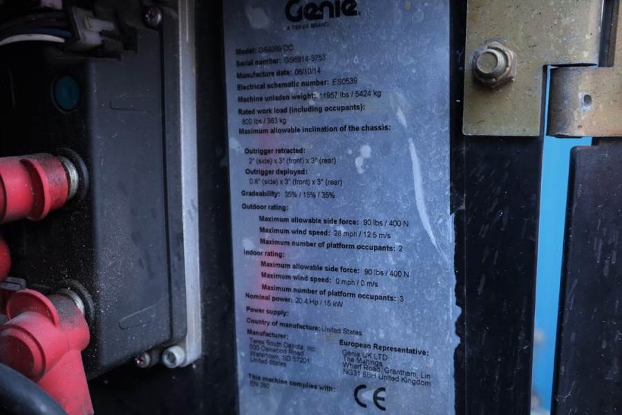 Genie GS4069 Electric, 14m Working Height, 363kg Capacit 2014 GENIE - GS4069 - 61980 GS4069 Electric, 14m Working Height, ...
