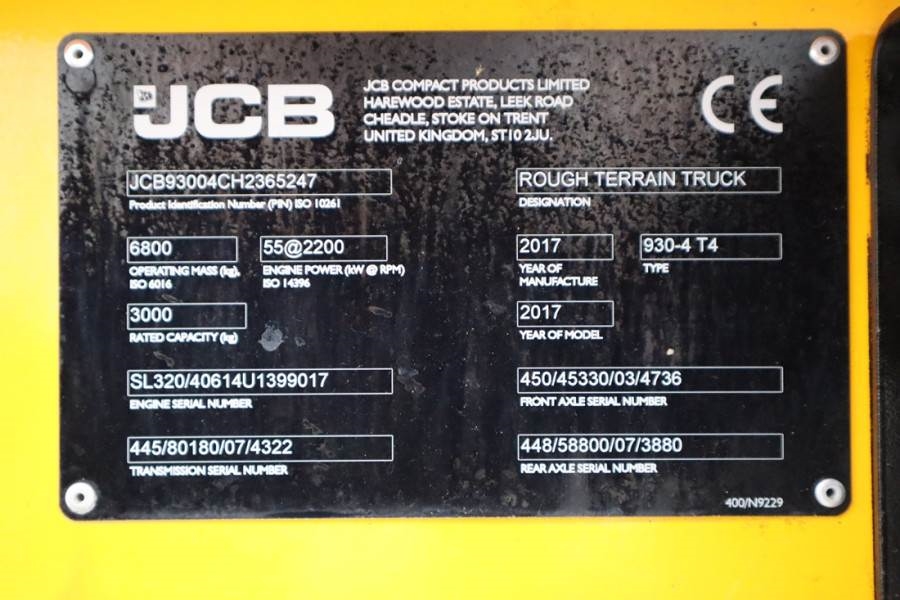 JCB 930-4 T4 Valid inspection, *Guarantee! Diesel, 4x4 2017 JCB - 930-4 T4 - 61470 930-4 T4 Valid inspection, *Guarantee! ...