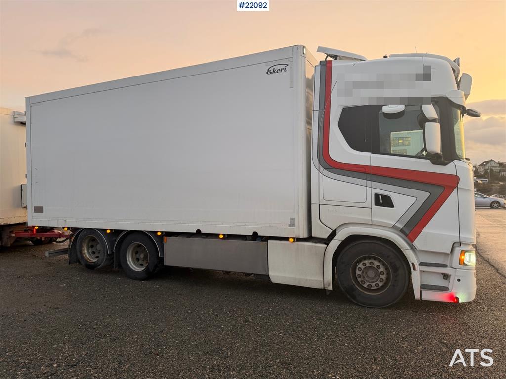 Scania S650 6x2 box truck w/ Ekeri 4 axle box trailer w/ 2018 22092 S650 6x2 box truck w/ Ekeri 4 axle box trailer w/ 2018...