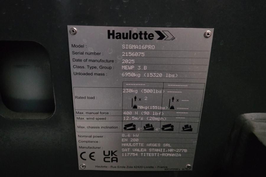 Haulotte SIGMA 16PRO NEW / UNUSED, Valid Inspection, *Guara 2025 HAULOTTE - SIGMA 16PRO - 63791 SIGMA 16PRO NEW / UNUSED, ...