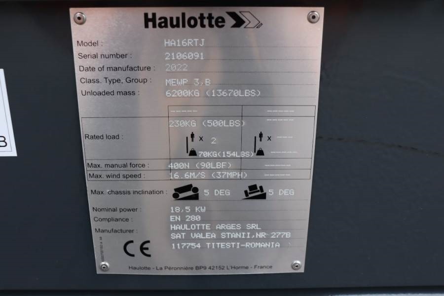 Haulotte HA16RTJ Valid Inspection, *Guarantee! Diesel, 4x4 2022 HAULOTTE - HA16RTJ - 60851 HA16RTJ Valid Inspection, *Guar...
