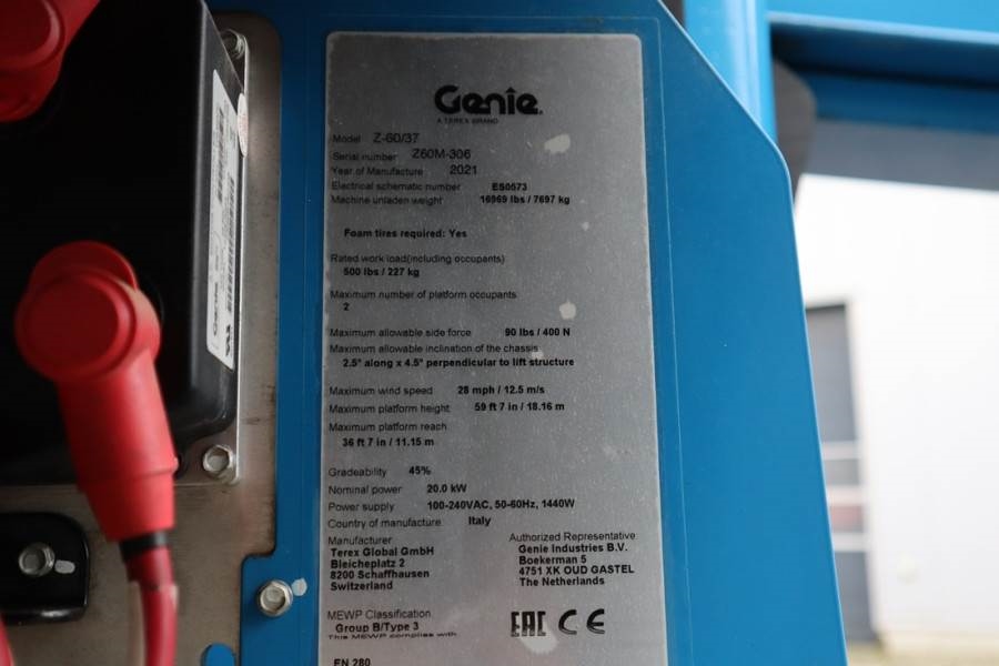 Genie Z60/37FE Valid Inspection, *Guarantee! Hybrid, 4x4 2021 GENIE - Z60/37FE - 62879 Z60/37FE Valid Inspection, *Guarant...
