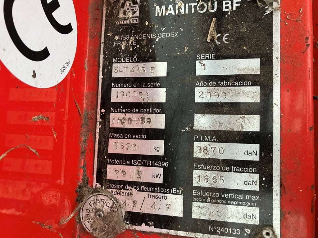 Manitou SLT 415 E Diesel Telehandler 2003 2003 SLT 415 E 2003 1 image 13