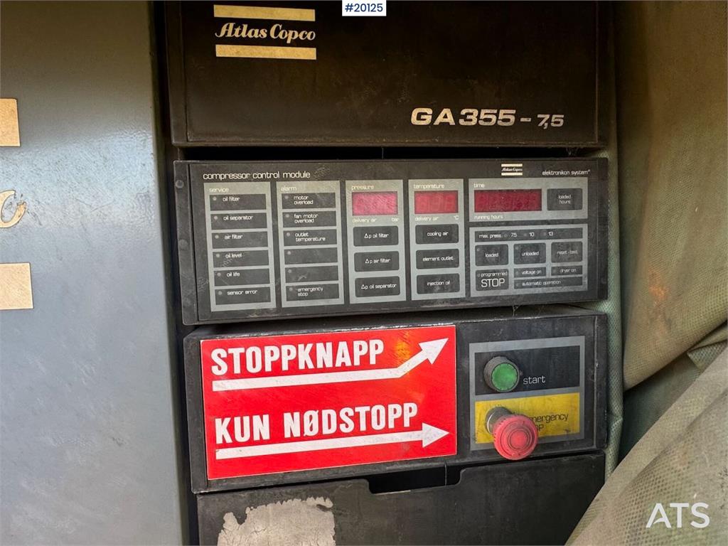Atlas Copco GA 355 screw compressor 1986 20125 GA 355 screw compressor 1986 1 Compressors image 8