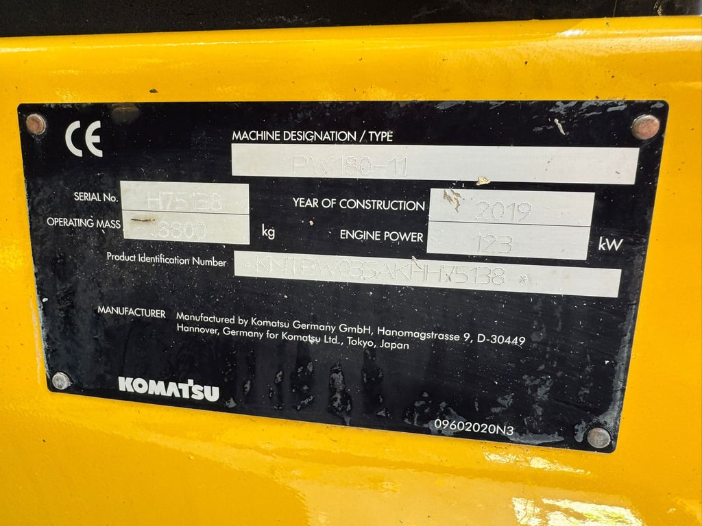 Komatsu PW180-11 2019 00033339 PW180-11 2019 1 image 10
