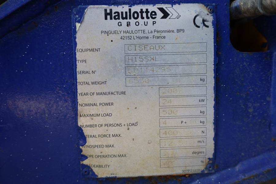 Haulotte H15SXL Diesel, 4x4 Drive, 15m Working Height, 500k 2007 HAULOTTE - H15SXL - 90093 H15SXL Diesel, 4x4 Drive, 15m W...