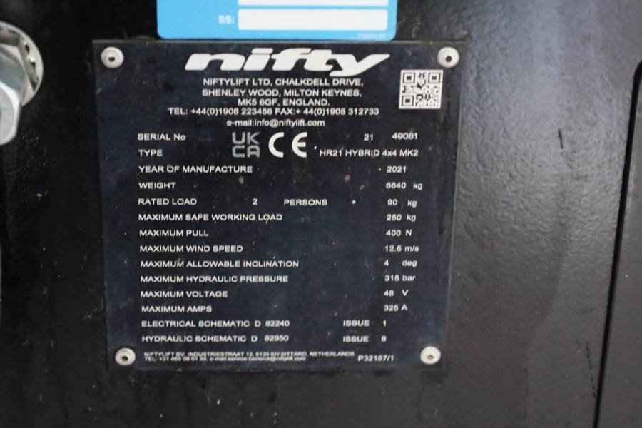 Niftylift HR21 HYBRIDE 4x4 MK2 Hybride, 4x4 Drive, 21m Worki 2021 NIFTYLIFT - HR21 HYBRIDE 4x4 MK2 - 63276 Niftylift HR21 ...
