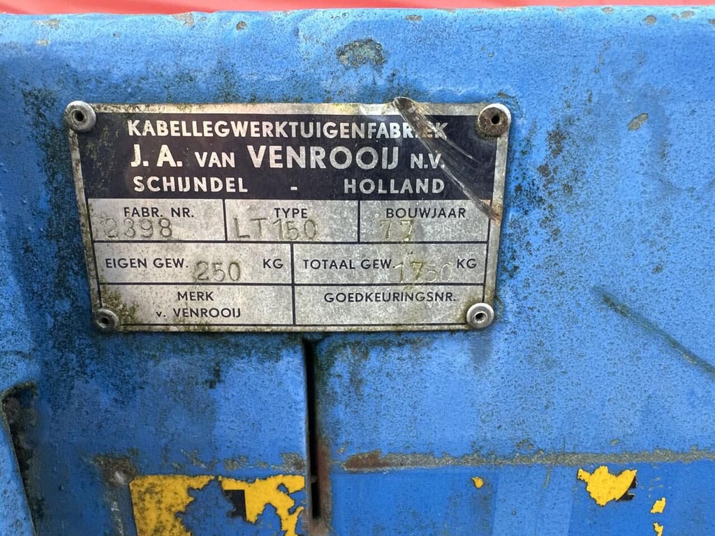 Venrooij kabelwagen aanhanger - Gebruikt 1977 12841 Venrooij kabelwagen aanhanger - Gebruikt 1977 1 image 5