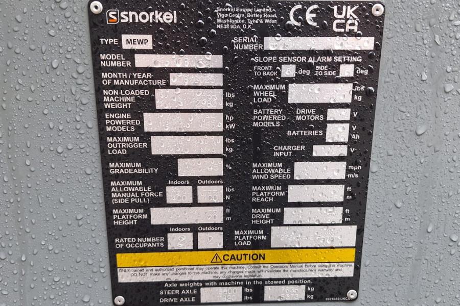 Snorkel 660SJ Valid Inspection, *Guarantee! CE, Diesel, 4x 2025 SNORKEL - 660SJ - 63955 660SJ Valid Inspection, *Guarantee...