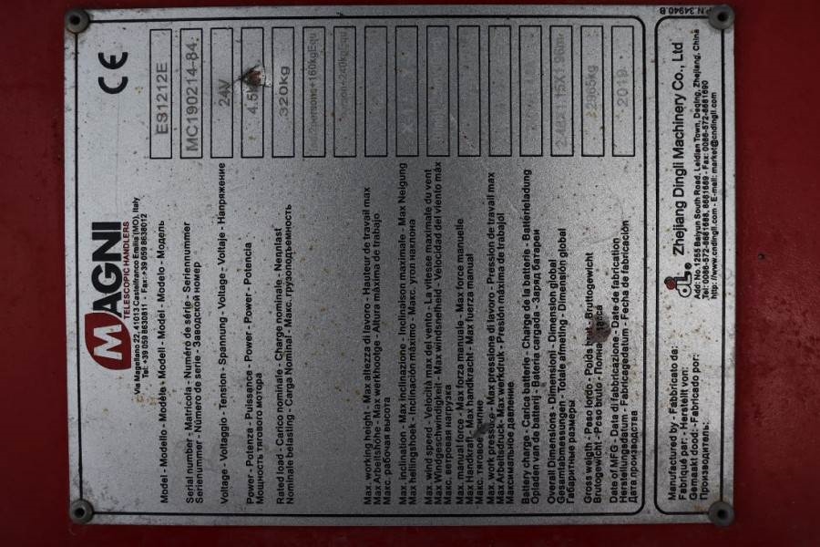 Magni ES1212E Valid inspection, *Guarantee! Electric, 12 2019 MAGNI - ES1212E - 60299 MAGNI ES1212E Valid inspection, *Gua...