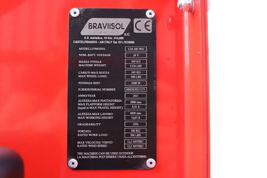 Bravi LUI HD WD Leonardo New, Electric, 4.90m Working He 2021 BRAVIISOL - LUI HD WD Leonardo - 60668 Bravi LUI HD WD Leona...