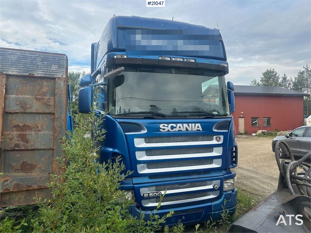 Scania R500 container truck w/ lift and replaced engine. 2005 21047 R500 container truck w/ lift and replaced engine. 2005...