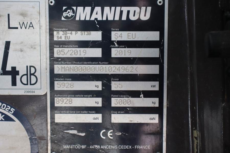 Manitou M30-4 Valid inspection, *Guarantee, Diesel, 4x4 Dr 2019 MANITOU - M30-4 - 60262 M30-4 Valid inspection, *Guarantee...