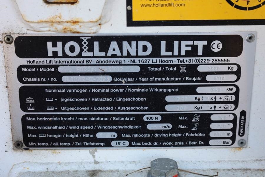 Holland Lift Ecostar HL-11812 Electric, 14m Working Height, 300 2014 HOLLAND LIFT - Ecostar HL-11812 - 63480 Holland lift ...