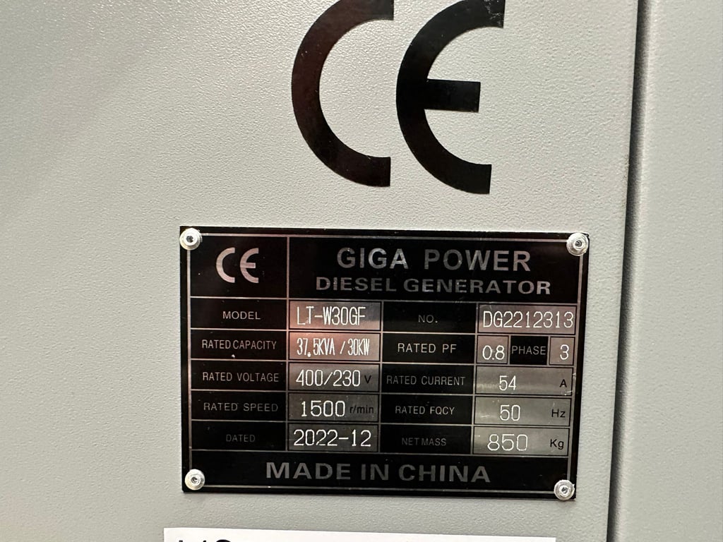 Giga power LT-W30GF 37.5 kVA silent generator 2022 00031737 Giga power LT-W30GF 37.5 kVA silent generator 2022 1 image 11