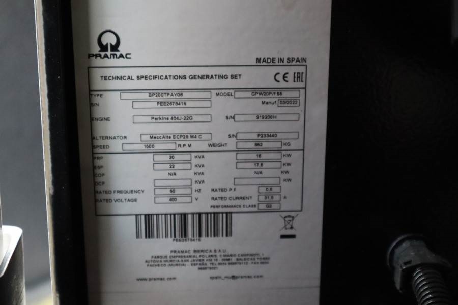 Pramac GPW20P Unused, Valid inspection, *Guarantee! Diese 2022 PRAMAC - GPW20P - 61047 Pramac GPW20P Unused, Valid inspect...