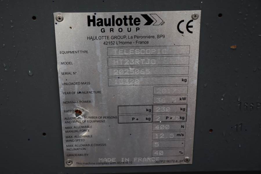 Haulotte HT23RTJ O Valid inspection, *Guarantee! 4x4 Drive, 2017 HAULOTTE - HT23RTJ O - 60662 HT23RTJ O Valid inspection, ...