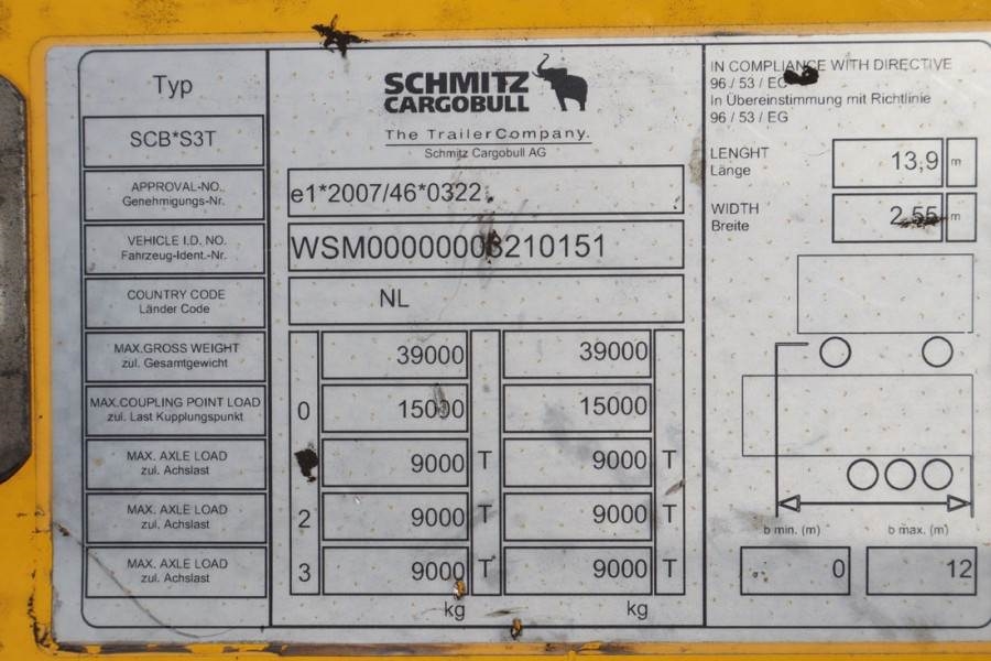 Schmitz Cargobull SCB3ST CoC Documents, TuV Loading Certif 2015 SCHMITZ - Cargobull SCB3ST - 61401 Schmitz Cargobull SCB3S...