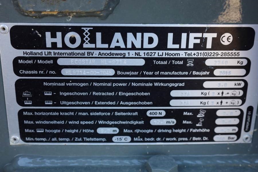 Holland Lift Ecostar HL-9714 Electric, 12m Working Height, 325k 2015 HOLLAND LIFT - Ecostar HL-9714 - 63530 Holland lift E...